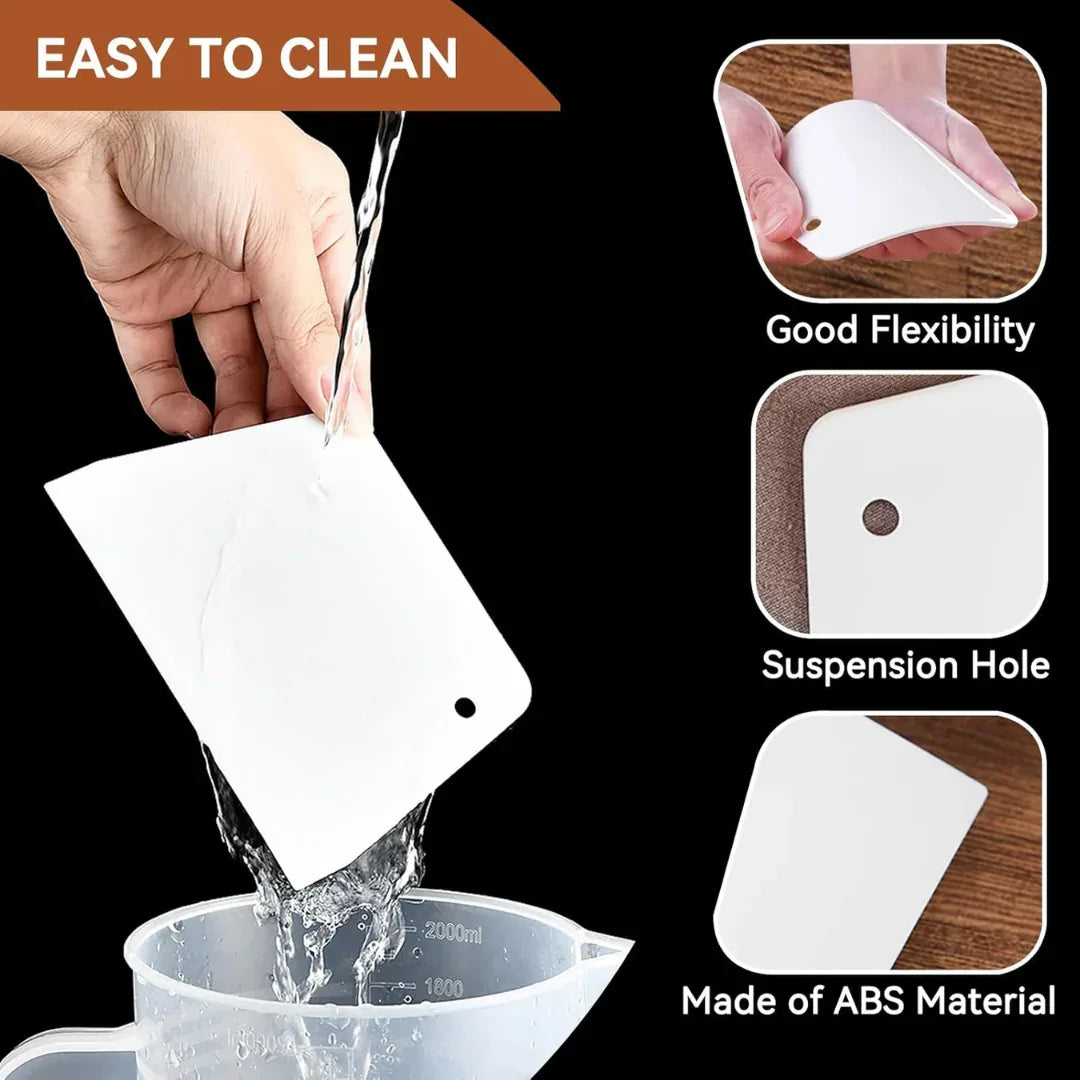Multipurpose Plastic Dough Scraper for Baking & Kitchen Use | 1 Piece - Bakeyy.com - India - Multipurpose Plastic Dough Scraper for Baking & Kitchen Use | 1 Piece - Small | 5x3.5 Inch