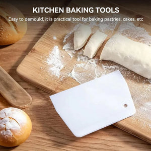 Multipurpose Plastic Dough Scraper for Baking & Kitchen Use | 1 Piece - Bakeyy.com - India - Multipurpose Plastic Dough Scraper for Baking & Kitchen Use | 1 Piece - Small | 5x3.5 Inch