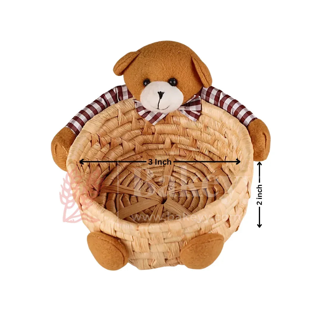 Cute Teddy Basket for Gifting, Hampers & Home Décor | Pack of 1 - Bakeyy.com - India - Cute Teddy Basket for Gifting, Hampers & Home Décor | Pack of 1 - Red