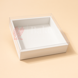 11x11x2 Inch | White Brownie Box with Transparent Lid | Hamper Box | Pack of 10