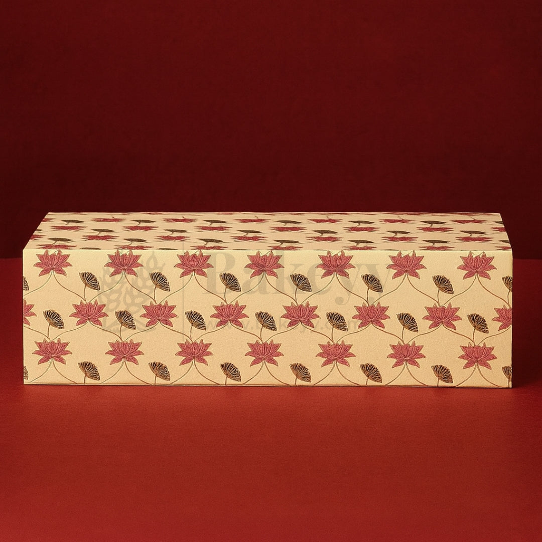 4 Jar Cream Colour Printed Hamper Box | 1 Piece