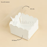 White Colour 1 Brownie Box With Transparent Lid | Pack of 50