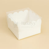 White Colour 1 Brownie Box With Transparent Lid | Pack of 50
