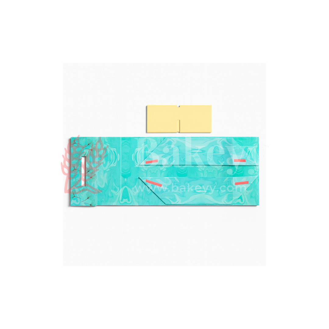10x10x4 Inch | Aqua Blue Floral Print Collapsible Hamper Box with Rope Handle & 4 Cavities | Pack of 1
