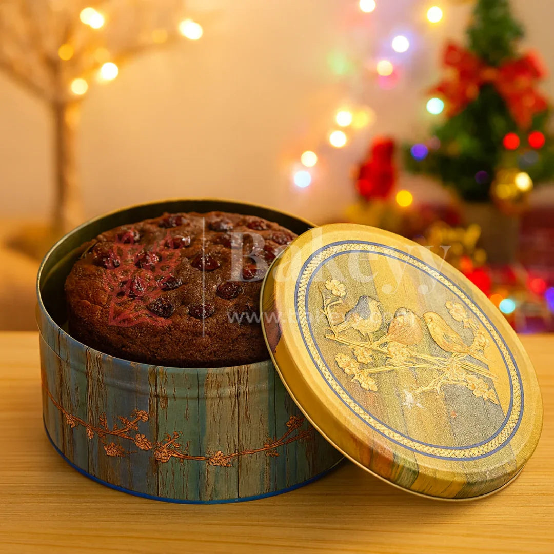 Vintage Bird & Floral Metal Tin Box | Pack of 1 - Bakeyy.com - India - Vintage Bird & Floral Metal Tin Box | Pack of 1 - Default Title