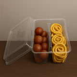 Two Compartment PET Box with Lid | Pack of 50 | Perfect for Churros & Chocolate sauce