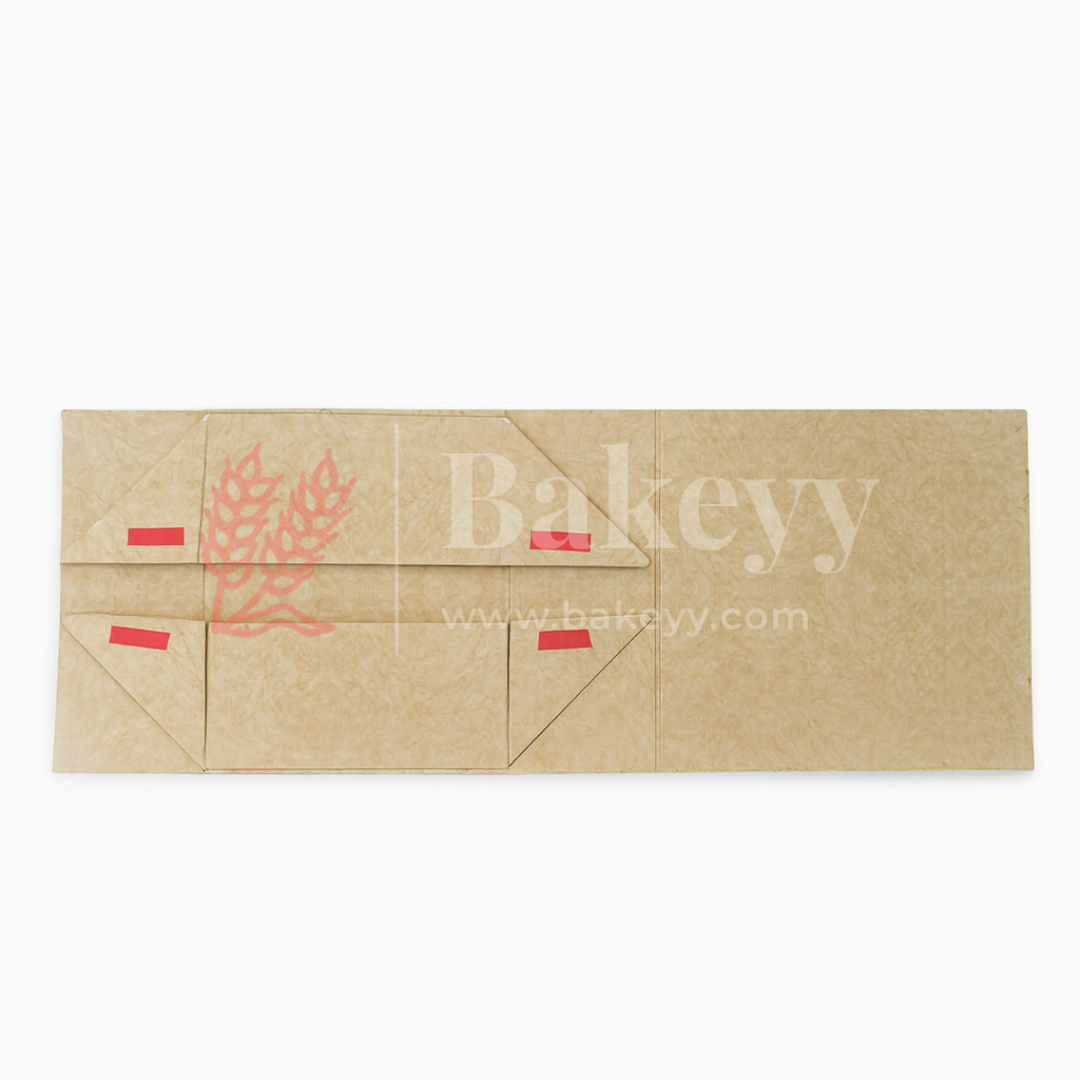 10x8x4 Inch | Golden Geometric Print Collapsible Hamper Box with Ribbon | Pack of 1