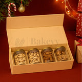 4 Jar Cream Colour Printed Hamper Box | 1 Piece