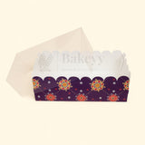 Purple Floral 2 Brownie Box With Transparent Lid | Pack of 50