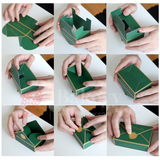 Luxury Dark Green Foldable Gift Box with Leather Handles | Pack of 10