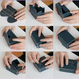 Luxury Navy Blue Foldable Gift Box with Leather Handles | Pack of 10