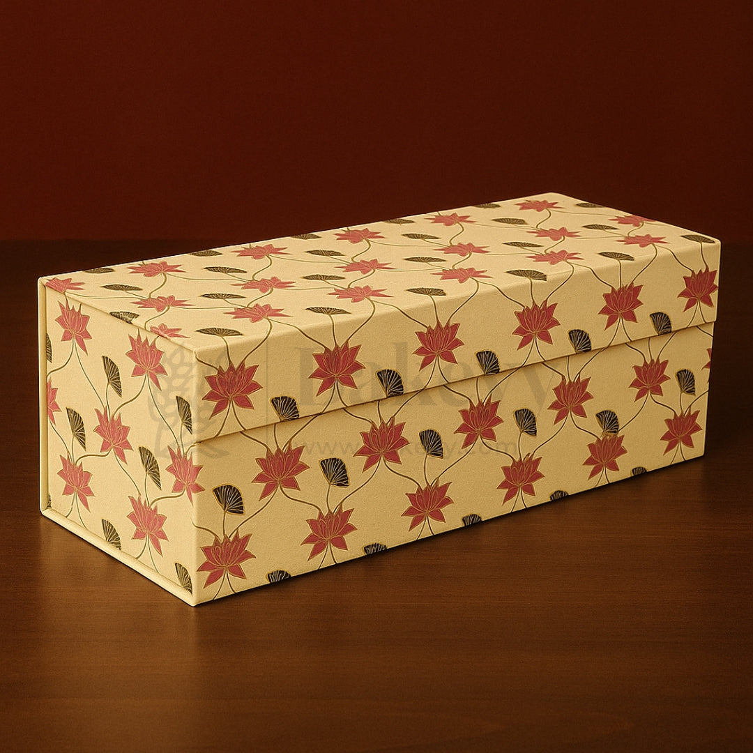 4 Jar Cream Colour Printed Hamper Box | 1 Piece