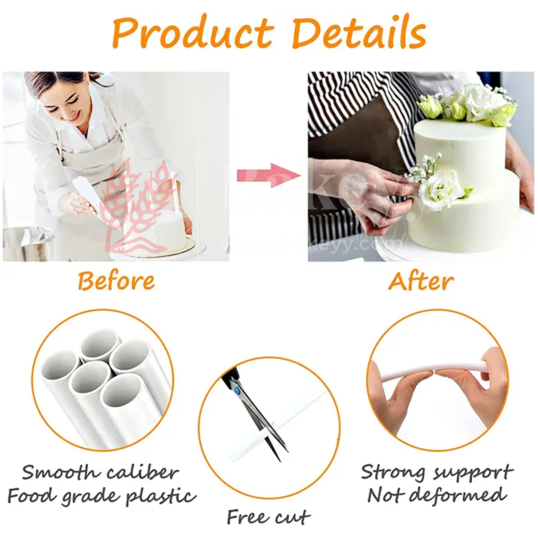 30x2 Cm | Plastic Dowel Rods for Tiered Cake Construction | Pack of 4