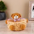 Cute Teddy Basket for Gifting, Hampers & Home Décor | Pack of 1 - Bakeyy.com - India - Cute Teddy Basket for Gifting, Hampers & Home Décor | Pack of 1 - Pink