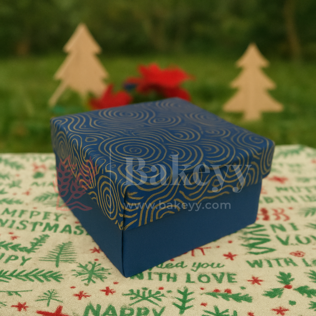 9x9x6 cm | Gold Printed Rigid Gift Box | Hamper Box | Pack of 1
