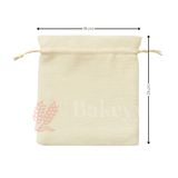 Foam Synthetic Jute Drawstring Gift Pouch with Golden Strings