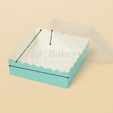 Light Green Colour 4 Brownie Box With Transparent Lid | Pack of 10