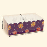 Purple Floral 2 Brownie Box With Transparent Lid | Pack of 50