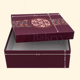 Purple Floral Printed Rigid Hamper Box| 1 Piece
