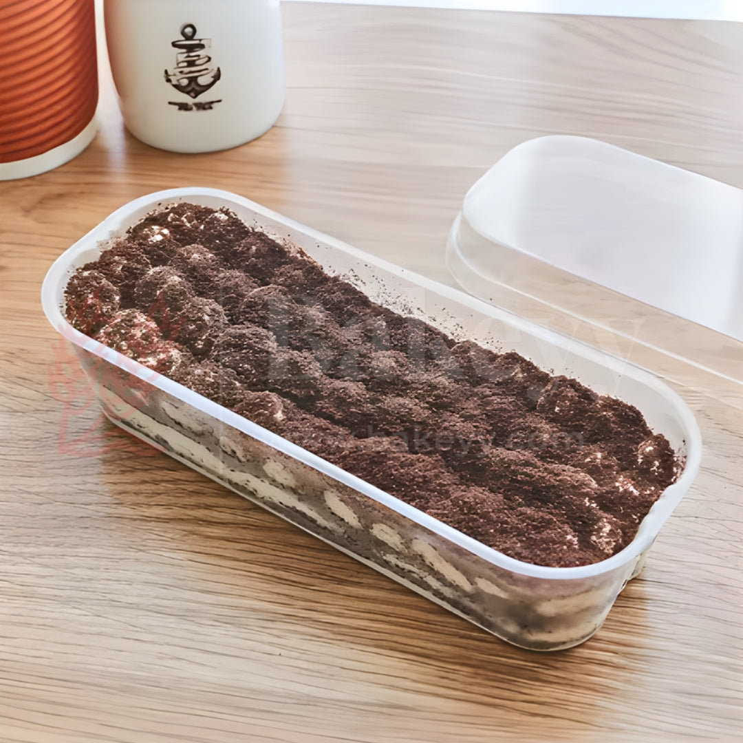 Disposable Rectangle Dessert Container| Pack of 50 | Suitable for Brownies, Indian Milk Mithai, Tres leches Cake