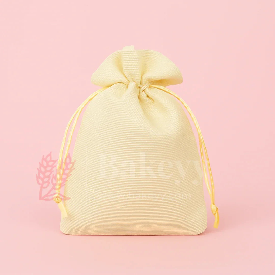 Foam Synthetic Jute Drawstring Gift Pouch with Golden Strings - Bakeyy.com - India - Foam Synthetic Jute Drawstring Gift Pouch with Golden Strings - 4x6 Inch | Pack of 100