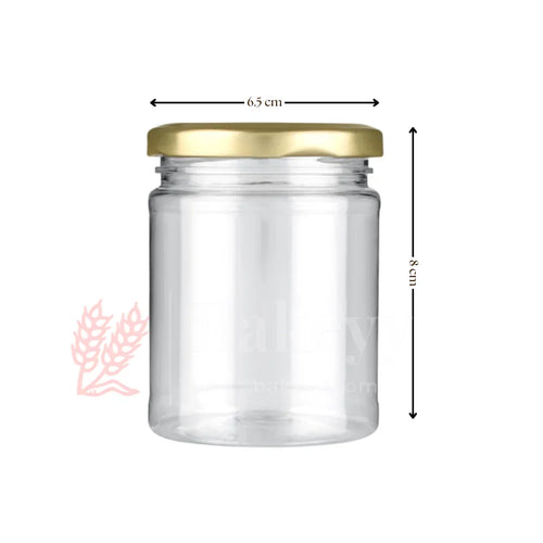 Elegant Clear Storage Jars with Stylish Golden Lids | Pack of 12 - Bakeyy.com - India - Elegant Clear Storage Jars with Stylish Golden Lids | Pack of 12 - 225 ml