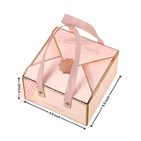 Pastel Pink Foldable Gift Box with Leather Handles | Pack of 10