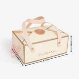 Pastel Pink Foldable Gift Box with Leather Handles | Pack of 10