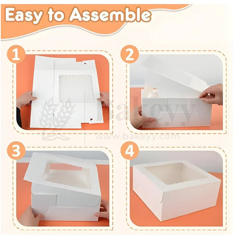 Blue Color Brownie Box | L Shape Window & Top Window | Multiple Capacities Available | Pack of 10