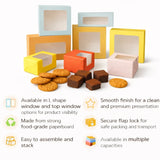 Matte Gold Color Brownie Box | L Shape Window & Top Window | Multiple Capacities Available | Pack of 10