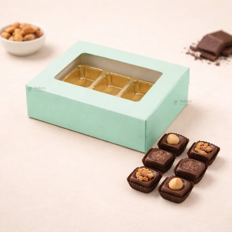 Colored Chocolate Box with Window | Detachable Golden Tray | Premium Packaging Box | Multiple Colors Available | Pack of 100