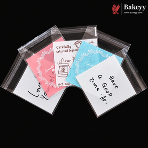 10x10cm | Printed Self-Seal Cookie Pouch | Multiple Designs | Pack of 100
