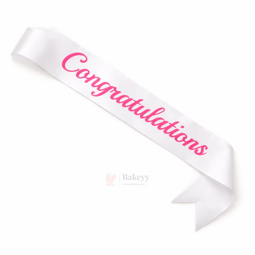 Congratulations Celebration Party Sash | Premium Satin Script Design | Pack of 1