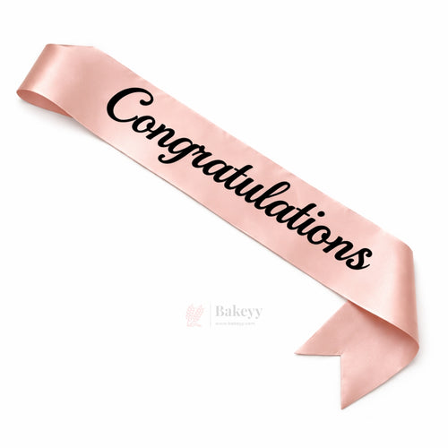 Congratulations Celebration Party Sash | Premium Satin Script Design | Pack of 1