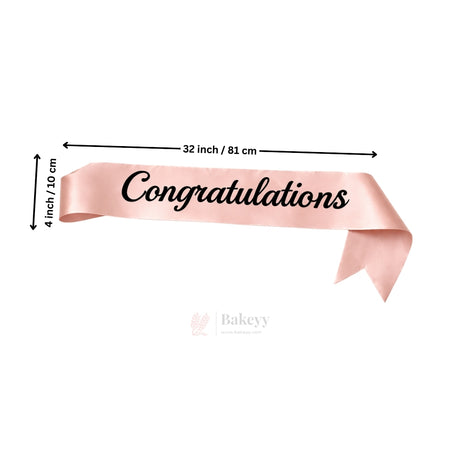 Congratulations Celebration Party Sash | Premium Satin Script Design | Pack of 1
