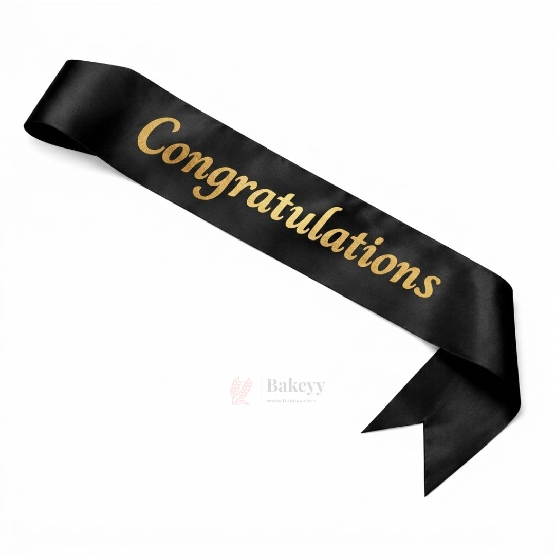 Congratulations Celebration Party Sash | Premium Satin Script Design | Pack of 1