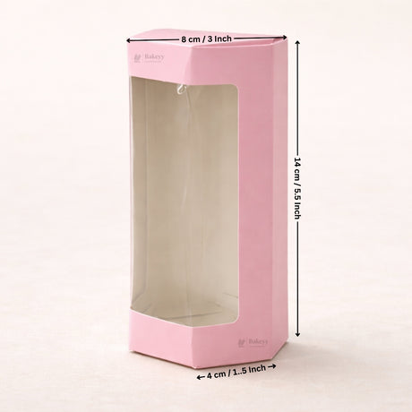 Pink Color | Cookie Box with Window | Slim Paperboard Packaging Box | 2 Sizes Available | Pack of 25 