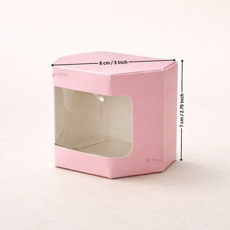 Pink Color | Cookie Box with Window | Slim Paperboard Packaging Box | 2 Sizes Available | Pack of 25 