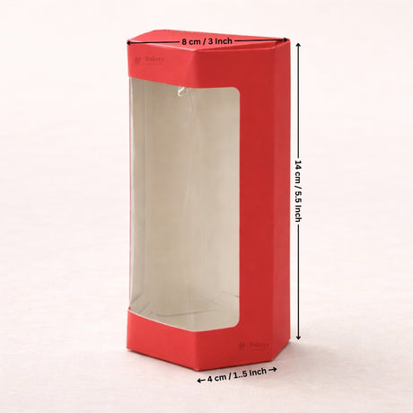 Red Color | Cookie Box with Window | Slim Paperboard Packaging Box | 2 Sizes Available | Pack of 25