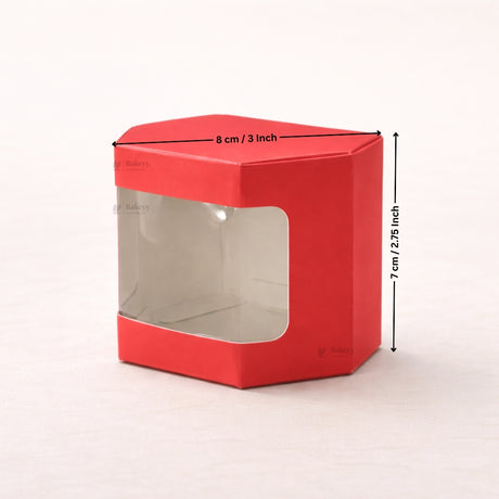 Red Color | Cookie Box with Window | Slim Paperboard Packaging Box | 2 Sizes Available | Pack of 25
