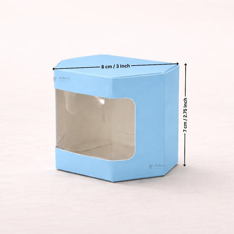 Blue Color | Cookie Box with Window | Slim Paperboard Packaging Box | 2 Sizes Available | Pack of 25