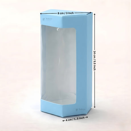Blue Color | Cookie Box with Window | Slim Paperboard Packaging Box | 2 Sizes Available | Pack of 25