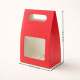 Red Color | Handle Cookie Box with Window | Gable Style Paperboard Packaging Box | Pack of 25