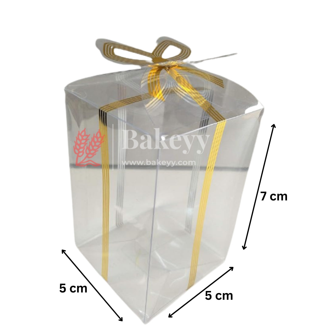 Gold Ribbon Mini Gift Boxes| Pvc Goodie Box | Gift Box | Goodie Box | Small | Pack of 10 - Bakeyy.com - India - Gold Ribbon Mini Gift Boxes| Pvc Goodie Box | Gift Box | Goodie Box | Small | Pack of 10 - Default Title