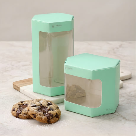 Cookie Box with Window | Slim Paperboard Packaging Box | 2 Sizes Available | Pack of 25