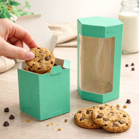 Cookie Box with Window | Slim Paperboard Packaging Box | 2 Sizes Available | Pack of 25