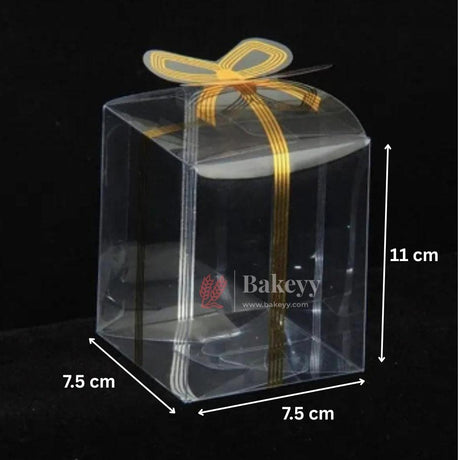 Gold Ribbon Design | PVC Chocolate Box | Gift Box | Goodie Box | Large | Pack of 10 - Bakeyy.com - India - Gold Ribbon Design | PVC Chocolate Box | Gift Box | Goodie Box | Large | Pack of 10 - Default Title