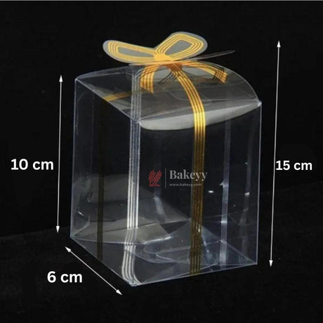Gold Ribbon Design | PVC Chocolate Box | Gift Box | Goodie Box | medium | Pack of 10 - Bakeyy.com - India - Gold Ribbon Design | PVC Chocolate Box | Gift Box | Goodie Box | medium | Pack of 10 - Default Title