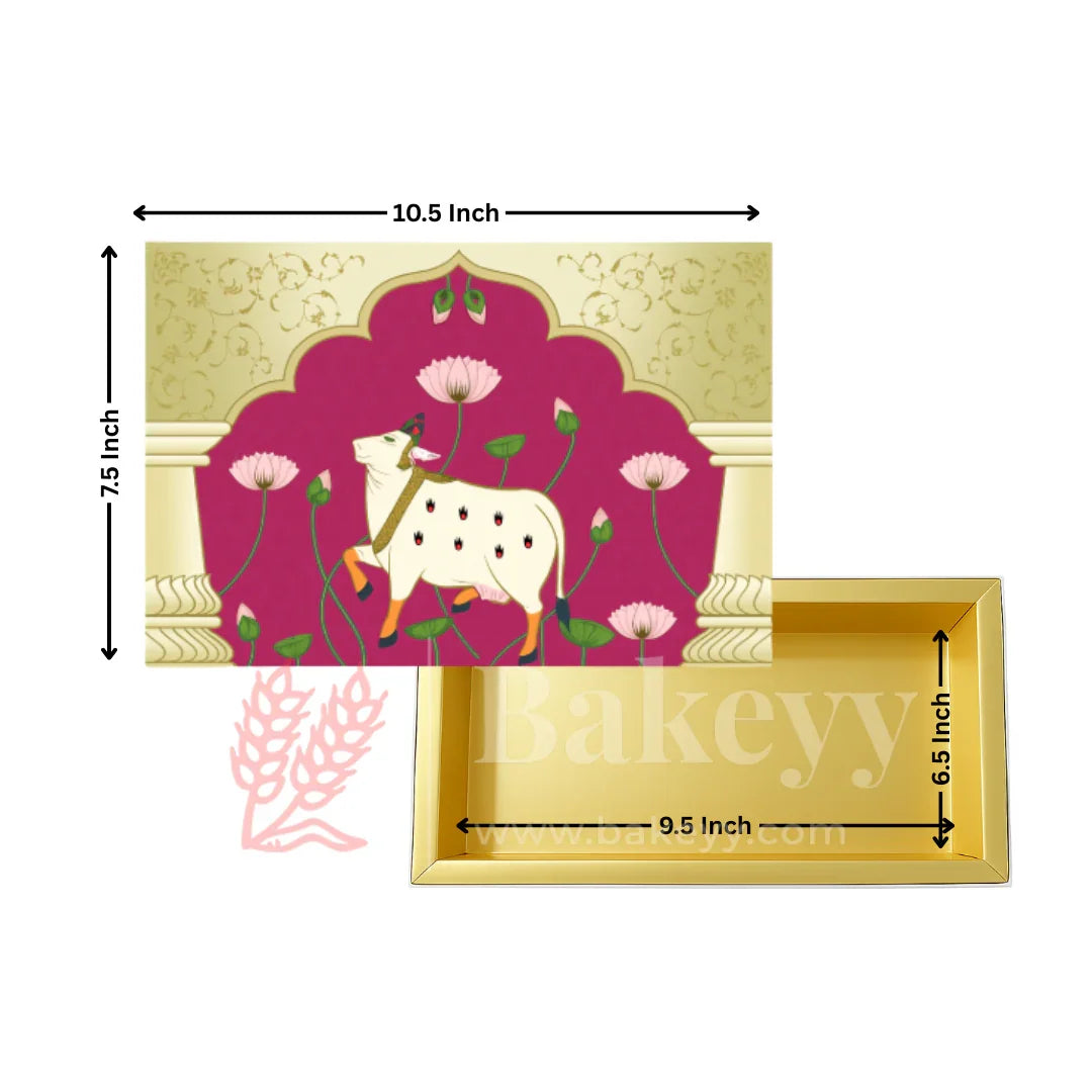 One Kg Sweet Box | 10.5x7.5x1.5 Inch | Cow Print Premium Sweet and Chocolate box | Cow Print | 1 Piece