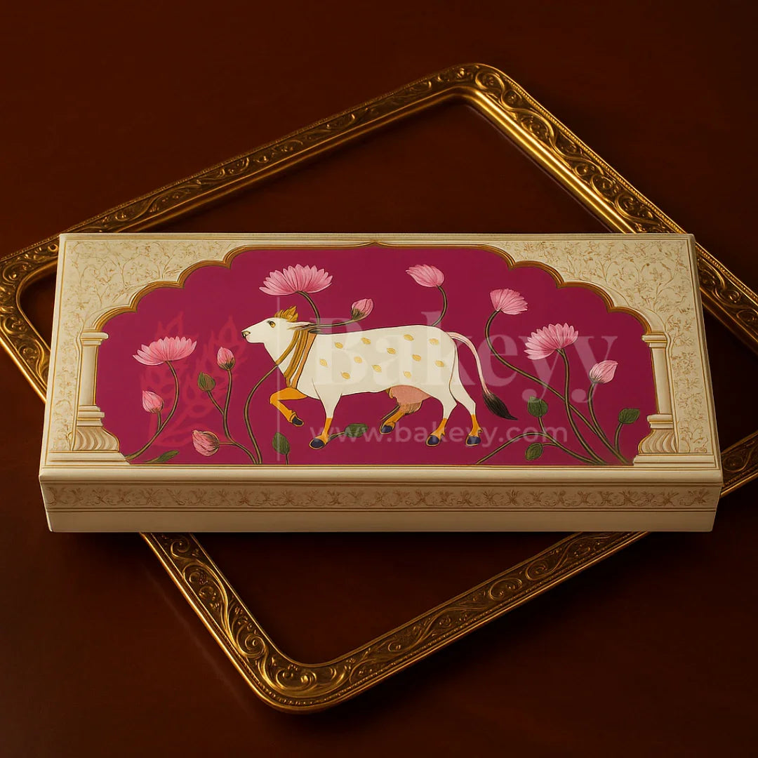 One Kg Sweet Box | 10.5x7.5x1.5 Inch | Cow Print Premium Sweet and Chocolate box | Cow Print | 1 Piece